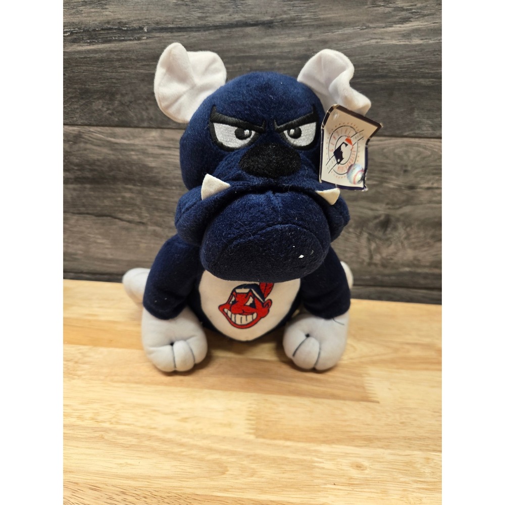 Cleveland Indians MLB Bulldog Plush Mascot Forever Collectibles Chief Wahoo Navy
